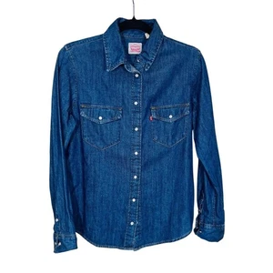 Levi's Jeanshemd Damen Größe Small Knopfleiste Langarm Western Style Freizeit - Bild 1 von 6