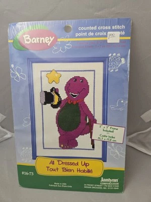 Vintage Janlynn Barney All Dressed Up Counted Cross Stitch Kit  1997 #16-73 - Image 1 of 2