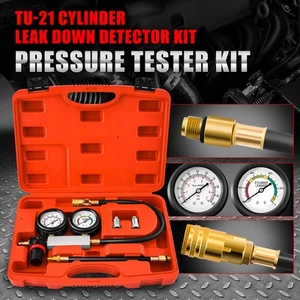 TU-21 Cylinder Leakdown Detector Engine Compression Tester Kit Pressure Gauges - Picture 1 of 6