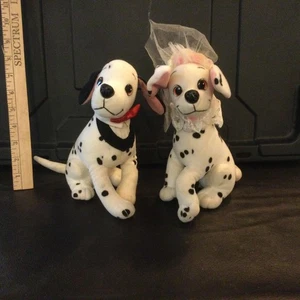 Vintage 1996 Disney Braut & Bräutigam Pongo & Perdita 101 Dalmatiner 8 Zoll - Bild 1 von 5