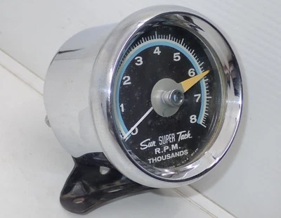 Vintage Sun Super Tachometer 8,000 RPM SST-802 Muscle Car Tach Hot Rat Rod WORKS - Image 1 of 4