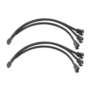 3/2/1 Way 4Pin Fan Splitter Cable with Braideds Sleeve Fan Converters for Gaming - Photo 1/11