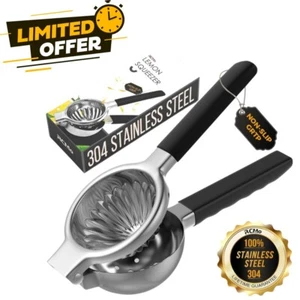 Stainless Steel Lemon Squeezer – Metal Citrus Juicer – Lime Lemon and Fruit... - Picture 1 of 8