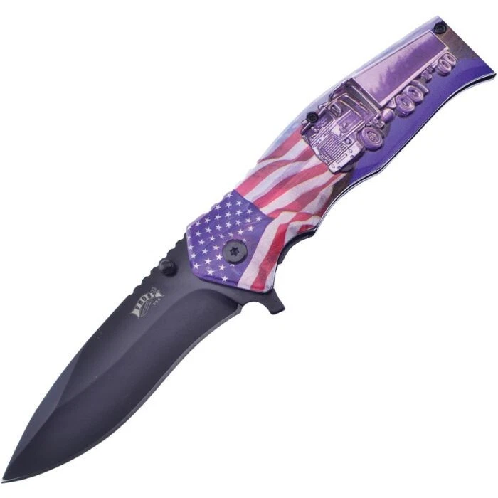 Cuchillo plegable asistido por cubiertos Frost hoja de acero inoxidable de 4" mango de aluminio Foto 1 de 1