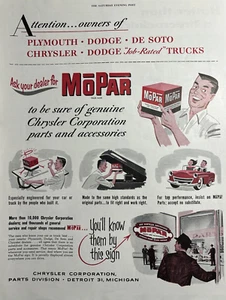 1953 Mopar Auto Parts Chrysler Dodge De Soto Plymouth Engineered VTG Print Ad - Picture 1 of 1