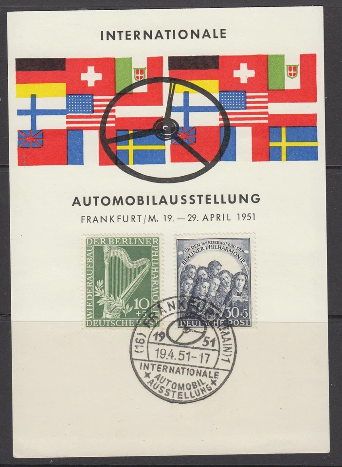Germany, Berlin, Scott 9NB4-9NB5, used on souvenir card - Image 1 of 1