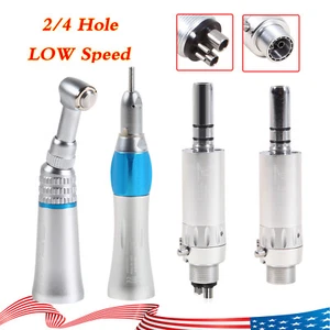 Dental Low Speed Handpiece Contra Angle Straight Air Motor E-type 4/2 Holes - Picture 1 of 45