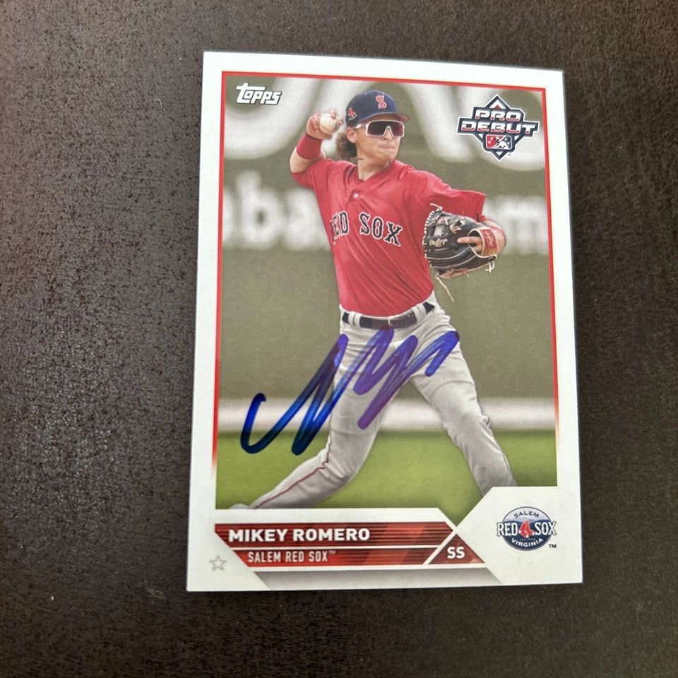2023 TOPPS PRO DEBUT AUTOGRAPH #PD-45 MIKEY ROMERO SIGNED BOSTON RED SOX CARD - Image 1 of 1
