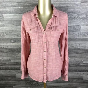 MAURICES Button Down Long Sleeve Red/Faded Casual Shirt Women's Size Medium - Picture 1 of 11