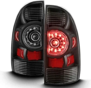2005-2015 Black LED Back Brake Tail Lights Pair For Toyota Tacoma Pickup Truck - Picture 1 of 7