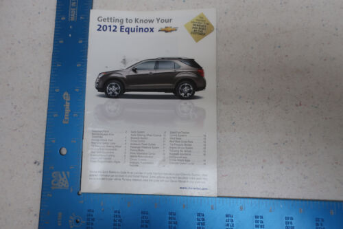 SUPPLEMENT 2012 EQUINOX QUICK REFERENCE ONLY GUIDE OWNER'S MANUAL BOOK QR9