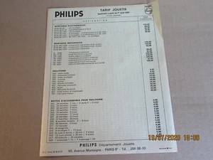 323N Philips Tarif Jouets 1er Août 1968 Dépilant 17,6X22,1 cm - Photo 1/2