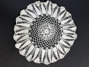 1- Centrini floreali 14 pollici centrino tè rotondo bianco uncinetto Cottagecore - Foto 1 di 5