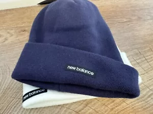 NWT - 2 Pack - New Balance Knit Beanies with Cuff - Navy Blue & White - OSFM - Picture 1 of 4