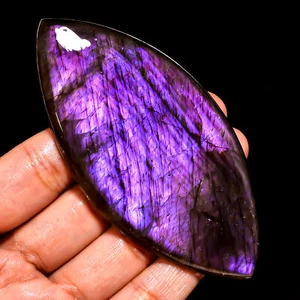 Natürlich Lila Labradorite Marquise Cabochon Edelstein 320.80 Cts. (48x98x08 MM) - Picture 1 of 7