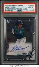 2021 Bowman Chrome Draft Harry Ford 1st Prospect Auto #CDA-HF PSA 10 Mariners SP