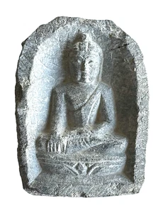 OLD STONE CARVED BUDDHA Statue Stela Shrine from INDIA Home Decor Collection - Picture 1 of 7