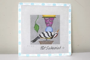 Gilded Flicker Bird 6 x 6 ~18 Ct~ PAT SCHEURICH DESIGNS HP tela punto ago - Foto 1 di 1
