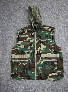 ROTHCO WOODLAND CAMO Military 8 Pocket Tactical Ranger Vest Hood Large Fishing - Picture 1 of 8
