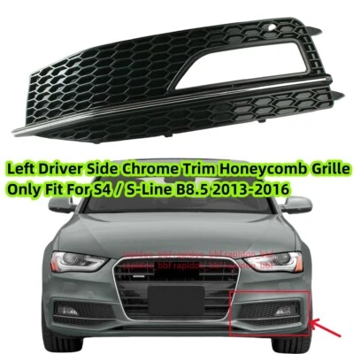 Left W/Chrome Fog Light Grille For Audi S4 S-Line A4 Premium Plus B8.5 2013-2016 Foto 1 de 4