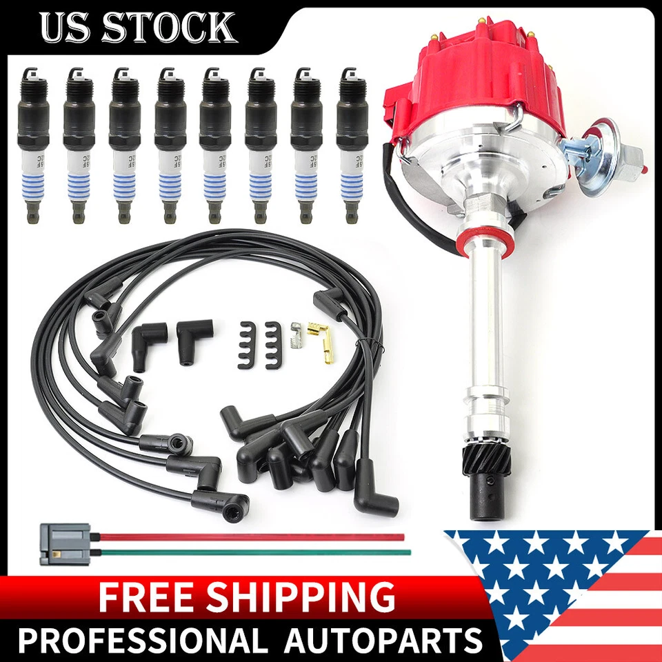 GM08 HEI Distributor&Spark Plug&Wire for Chevrolet w/65K 9000RPM 350 454 SBC BBC - Image 1 of 4