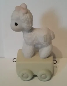 1985 Vtg Age 1 Precious Moments Train 01 Happy Birthday Little Lamb 1 Year Old - Picture 1 of 4