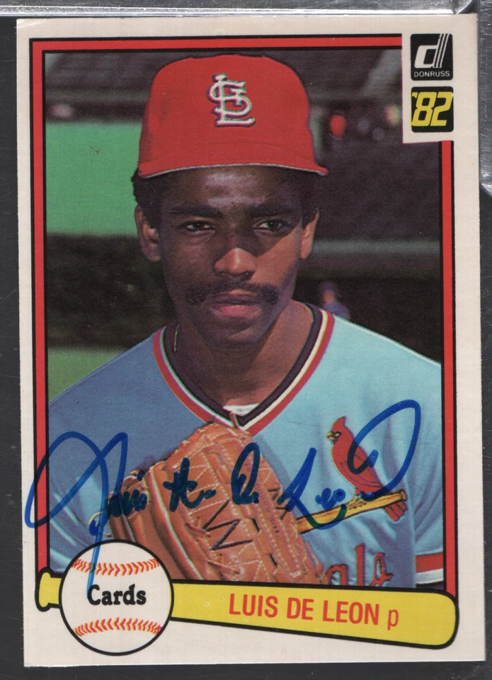 Luis De Leon Cardinals Autographed 1982 Donruss #588 w/COA 103023NPCD2 - Image 1 of 2
