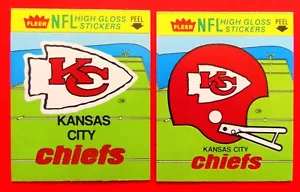 1981 Fleer NFL High Gloss Sticker: KANSAS CITY CHIEFS x 2 Excellent (un-peeled) - Foto 1 di 2