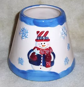 Schneemann Kerzenschirm neu in OVP handbemalt Keramik - Bild 1 von 8