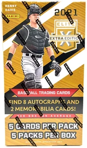 Panini Elite 2021 edición extra caja de hobby de béisbol sellada 8 autos 2 memes *10 éxitos - Imagen 1 de 4