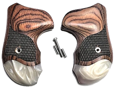 PMG MANUFACTURING J Frame Grips fits Smith & Wesson S&W Rosewood Pearl round butt full wrap NEW