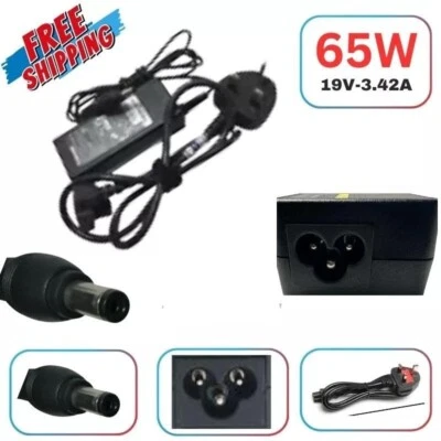 GENUINE TOSHIBA LAPTOP CHARGER  19V - 3.42A 65W WITH POWER LEAD - Image 1 of 4