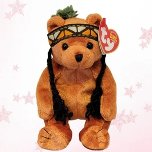🤎LITTLE FEATHER🤎 2004 TY Beanie Babies Acción de Gracias OSO - MWMT'S - Imagen 1 de 6