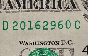 2016 Birthday/Anniversary Year $1 One  Dollar Bill Fancy Serial Number  - Picture 1 of 3