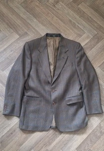 Vintage Mens Daks Pure Wool Blazer Jacket Size 40 Regular Brown Blue - Picture 1 of 9