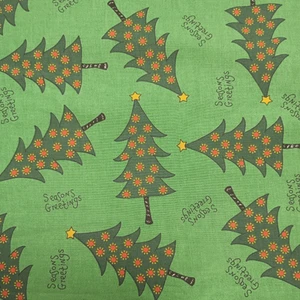 Albero di Natale Tessuto Cotone "Auguri Stagioni" Oakhurst Firma Classici Vintage - Foto 1 di 5