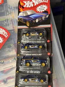 GROUP OF 4 2022 HOT WHEELS PROMOTIONAL MAIL IN DIE-CAST CARS! SUBARU! SKYLINE! - Picture 1 of 13