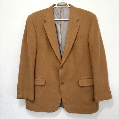 Lands End Mens Camel Hair Blazer 48L Preppy Casual Academia Scholar University - Image 1 of 4