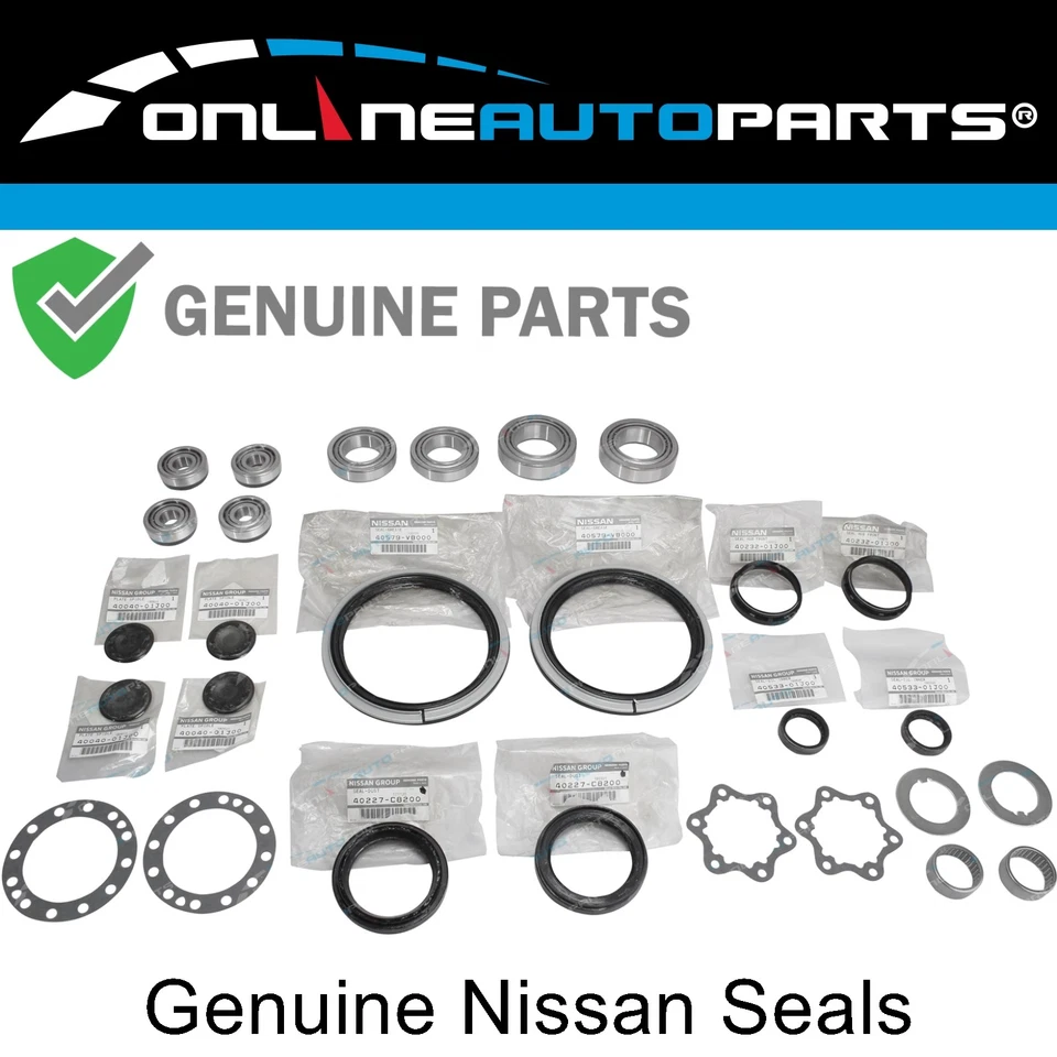 Nissan Patrol GU Y61 Genuine Front Axle Swivel Hub Seal + Bearings Rebuild Kit - Image 1 of 1