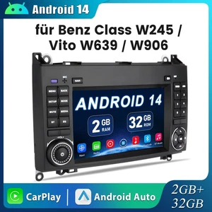 Autoradio 2+32G per Mercedes-Benz Classe A/B W169 W639 W245 GPS Navi Android 14 - Foto 1 di 12