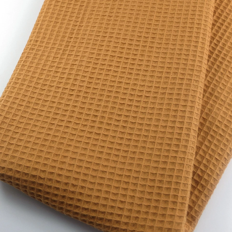 Waffelpique RESTSTÜCK BW  curry  ÖkoTex Standard 100 / 82 x 150 cm - Bild 1 von 4