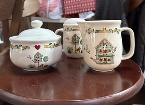 Thomson Pottery Birdhouse zuccheriera/crema brocca set latte e shaker sale - Foto 1 di 5