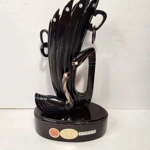 Vintage Handgeschnitzte Schwäne Vase Skulptur Japan Blumen - Bild 1 von 9