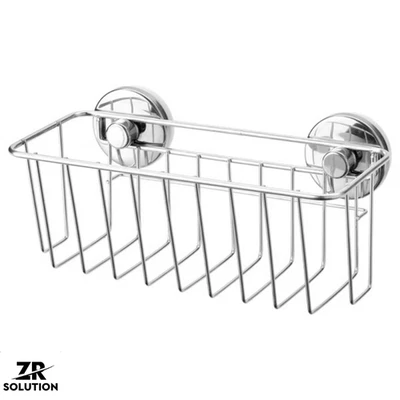 IKEA KROKFJORDEN Basket with Suction Cup Zinc Plated Bathroom Storage 24x11 cm - Image 1 of 4