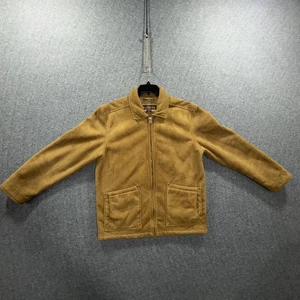 Columbia Jacket Mens Medium Tan Faux Suede Sherpa Lined Zip Pockets Snap Cuffs - Picture 1 of 12
