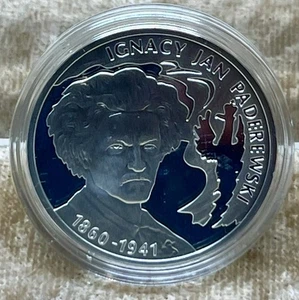 Poland 2011 Ignacy Paderewski 10 Złotych Uncirculated Commemorative Silver - Picture 1 of 5