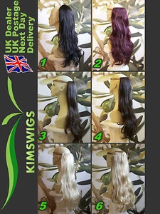 1 PIECE CLIP IN HAIR EXTENSION 25" LONG *150 GRAMS* BLONDE BROWN RED/PLUM BLACK - Picture 1 of 10