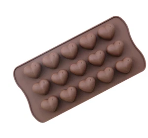 Silicone Heart shaped Cake Chocolate Mold Biscuit Candy Ice Block Tray Mold - Picture 1 of 20