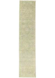 Handmade Distressed Floral Transitional Runner Rug Oriental Carpet 2'7X11'9 ft - Picture 1 of 17