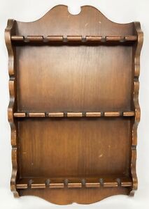 Rack d'affichage vintage porte-cuillères décoratif en bois 18 fentes 3 rangées